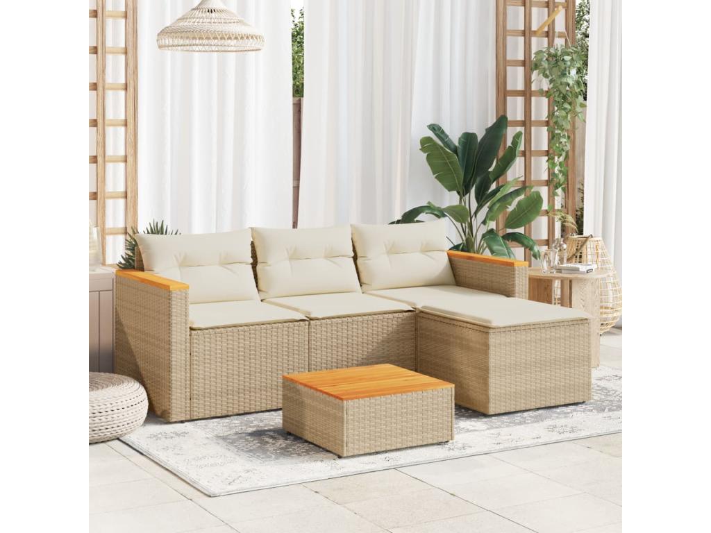 Beige Woven Resin Wicker Outdoor Furniture Set - dlz1766569358264