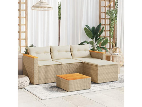 Beige Woven Resin Wicker Outdoor Furniture Set - dlz1766569358264