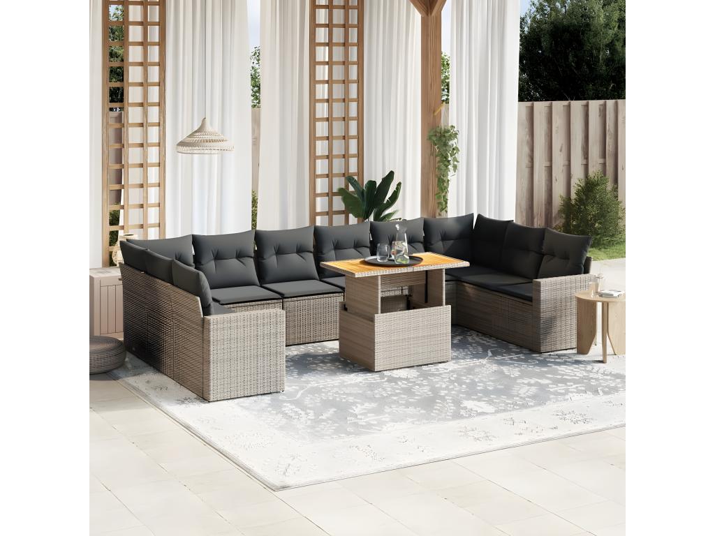 Gray Woven Resin Wicker Outdoor Furniture Set - dlz1766569354276