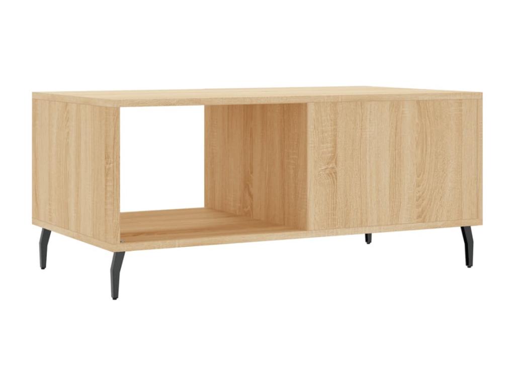 Natural Engineered Wood Coffee Table, 90 x 50 x 40 cm