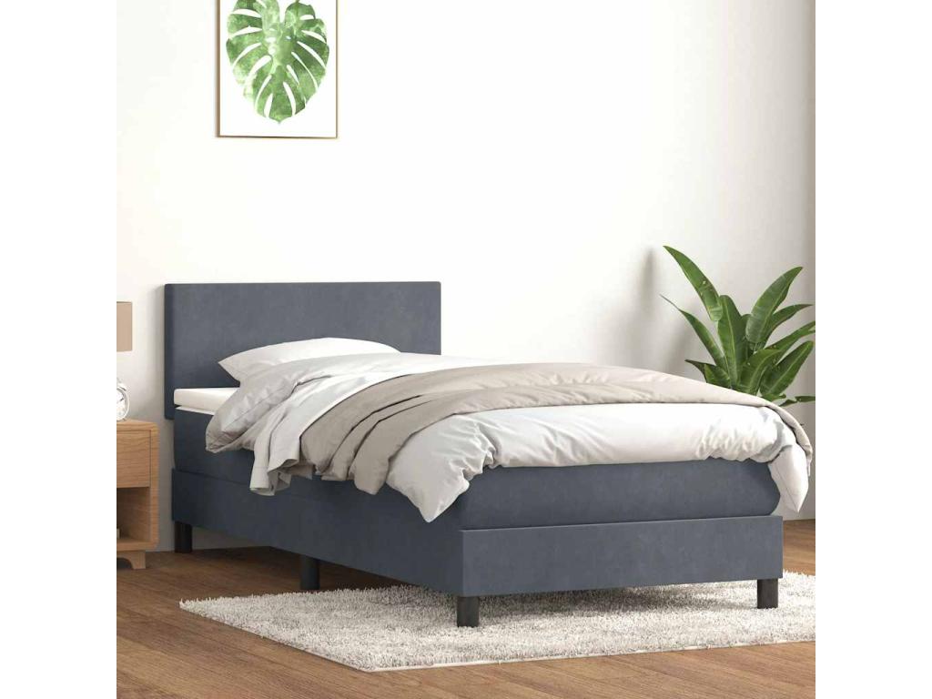 Gray Velvet Mattress, 100 x 220 cm