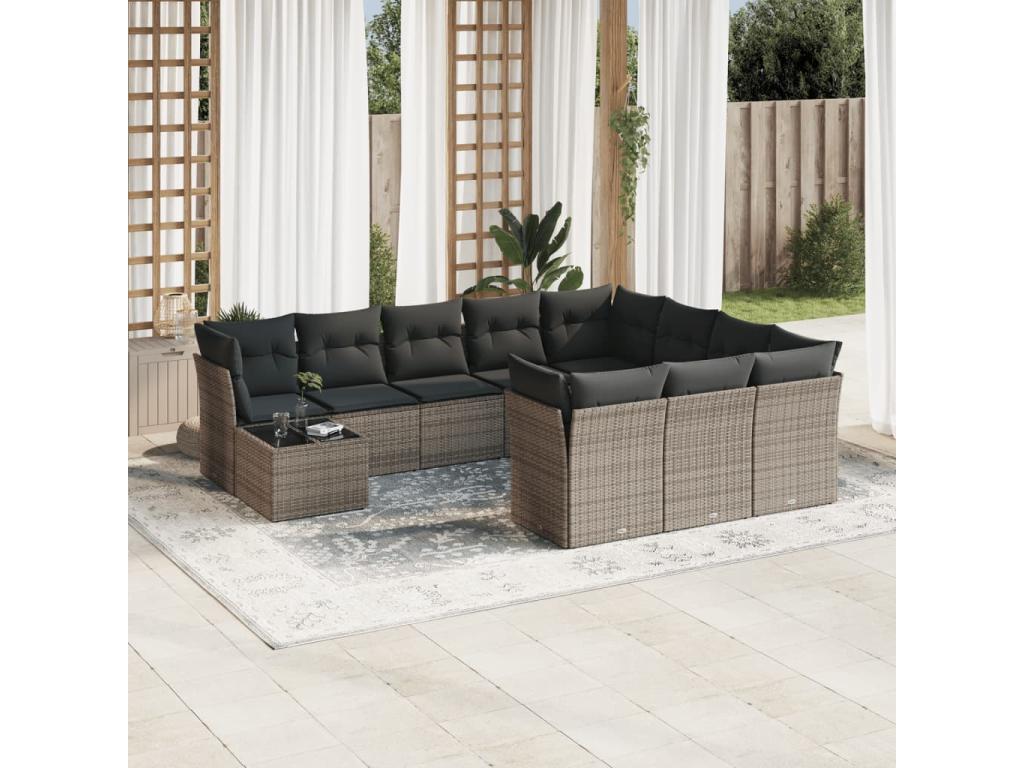 Gray Woven Resin Wicker Outdoor Furniture Set - dlz1766569036997