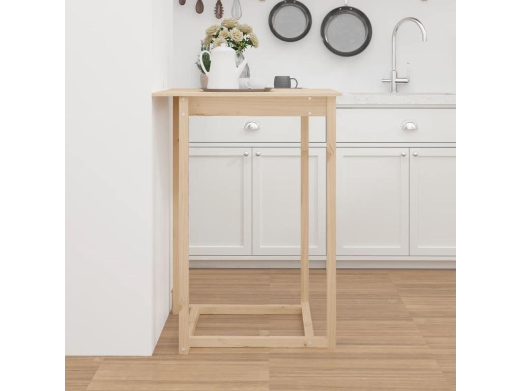 Brown Solid Wood Table, 80 x 80 x 110 cm