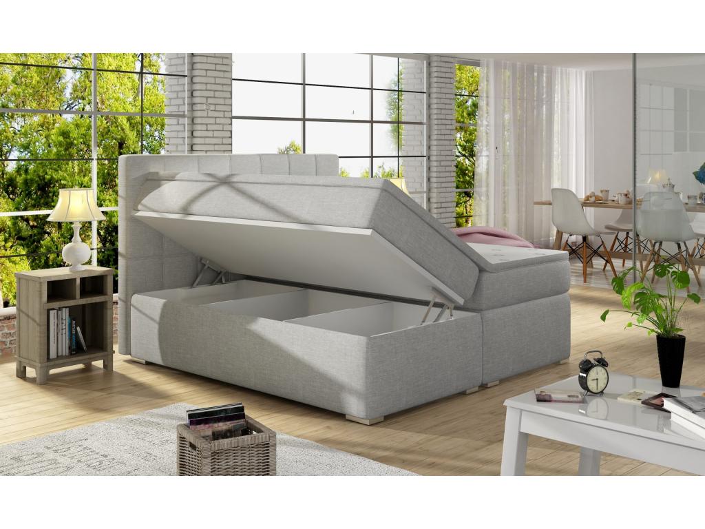 Gray Fabric Bed, 140 x 200 cm