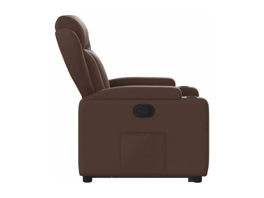 Brown Faux Leather Accent Chair