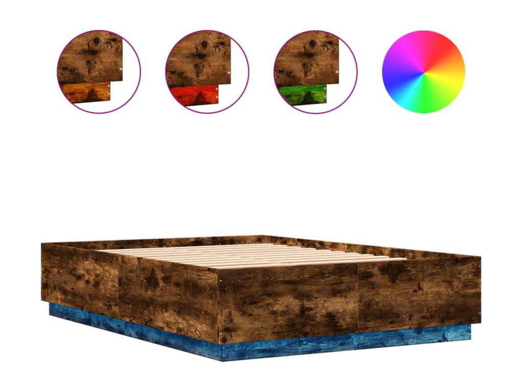 Natural Oak Wood Bed Frame, 140 x 200 cm