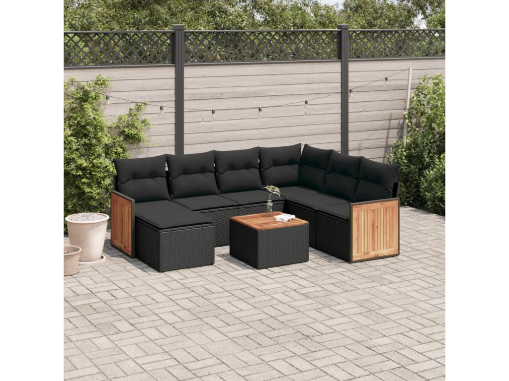 Black Woven Resin Wicker Outdoor Furniture Set - dlz1766568979470