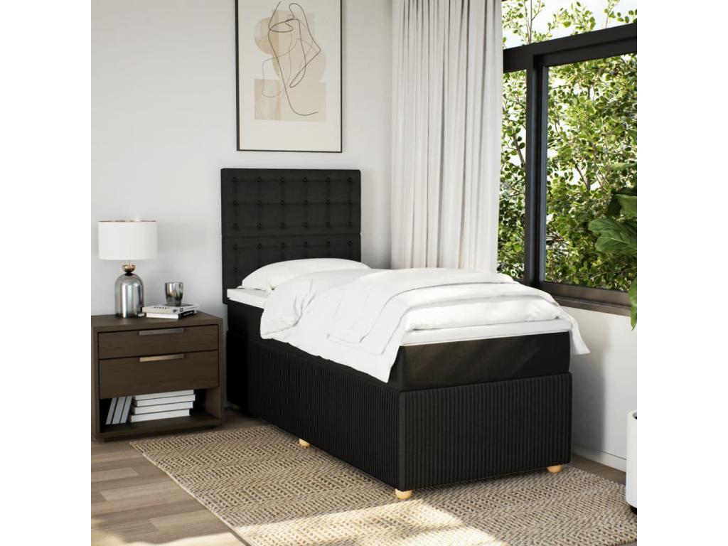 Black Fabric Mattress, 80 x 200 cm