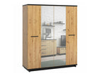 Brown Oak Wood Wardrobe, 215 x 180 x 60 cm
