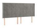 Gray Velvet Bed, 183 x 16 x 118 cm