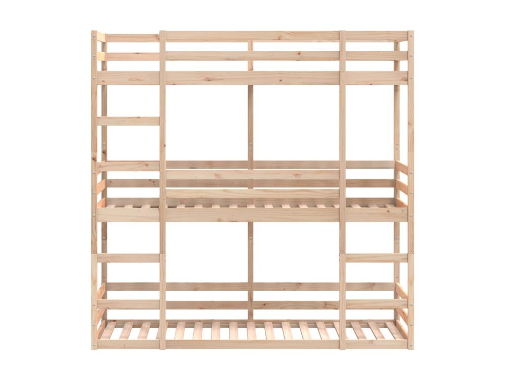 Brown Pine Wood Bed, 80 x 200 cm