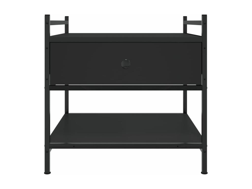 Black Engineered Wood Coffee Table, 50 x 50 x 50 cm