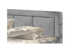 Gray Velvet Bed, 140 x 200 cm