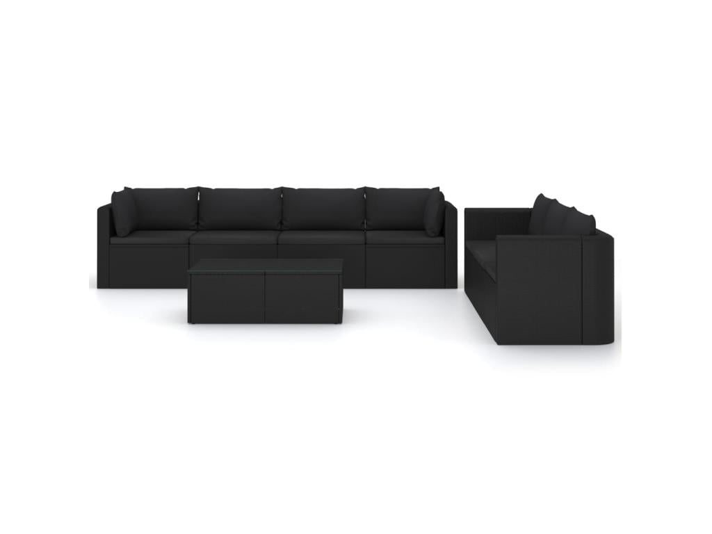 Black Woven Resin Wicker Outdoor Furniture Set - dlz1766568787647