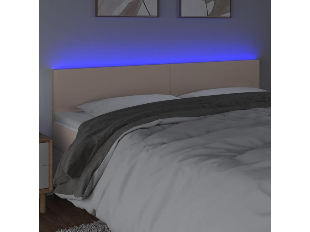 Brown Faux Leather Bed, 180 x 5 x 78 cm